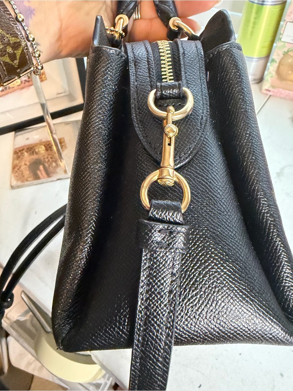 Coach mini crossbody black pebbled leather - Picture 4 of 9